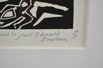 Lot 1132 - *Edward Bawden original linocut from Morte d'Arthur, signed and captioned, no 14/50