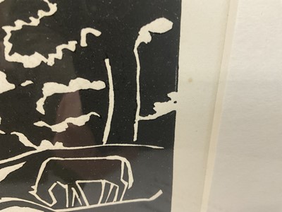 Lot 1132 - *Edward Bawden original linocut from Morte d'Arthur, signed and captioned, no 14/50