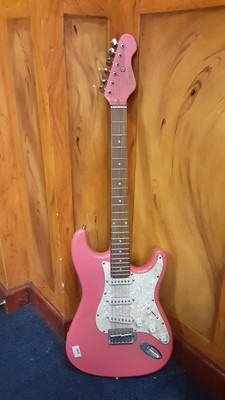 Lot 2249 - Pink electric guitar