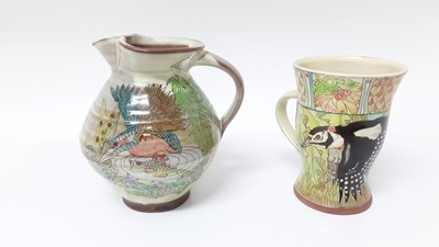 Lot 1335 - Maureen Minchin (b. 1954) two pieces of studio pottery - a jug and a mug