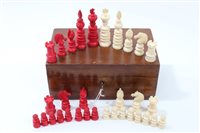 Lot 754 - 19th century 'Lund' pattern ivory and stained...