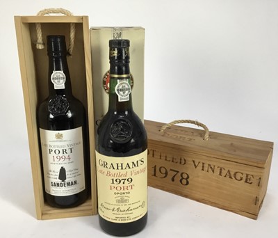 Lot 62 - Port - three bottles, Graham's LBV 1978, Graham's LBV 1979 and Sandeman LBV 1994, each boxed
