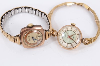 Lot 116 - Four gold cased vintage wristwatches