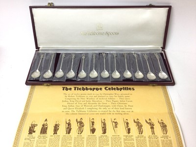 Lot 327 - Set of twelve silver 'The Titchborne Celebrities' apostle spoons, no. 16 of 5,000 produced in silver. (London 1979), maker BM, in a fitted case, all at approximately 8ozs.