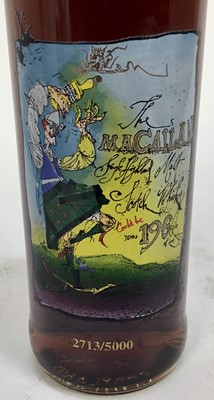 Lot 34 - Whisky - one bottle, The Macallan Single Highland Malt Scotch Whiskey, 70cl., 40%, numbered 2713/5000. Commemorating the 35th anniversary of Private Eye, cas no. 1580, bonded 1961