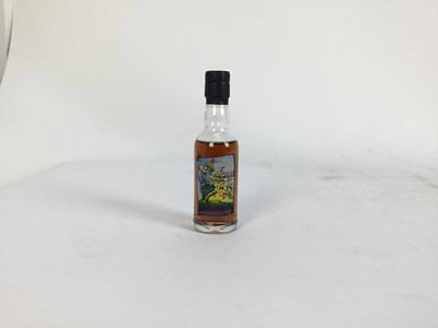 Lot 35 - Whisky - one miniature bottle, The Macallan Single Highland Malt Scotch Whiskey, 5cl., 40%. Commemorating the 35th anniversary of Private Eye, cask no. 1580, bonded 1961