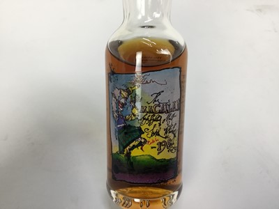 Lot 35 - Whisky - one miniature bottle, The Macallan Single Highland Malt Scotch Whiskey, 5cl., 40%. Commemorating the 35th anniversary of Private Eye, cask no. 1580, bonded 1961