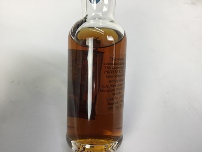 Lot 35 - Whisky - one miniature bottle, The Macallan Single Highland Malt Scotch Whiskey, 5cl., 40%. Commemorating the 35th anniversary of Private Eye, cask no. 1580, bonded 1961