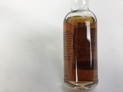 Lot 35 - Whisky - one miniature bottle, The Macallan Single Highland Malt Scotch Whiskey, 5cl., 40%. Commemorating the 35th anniversary of Private Eye, cask no. 1580, bonded 1961