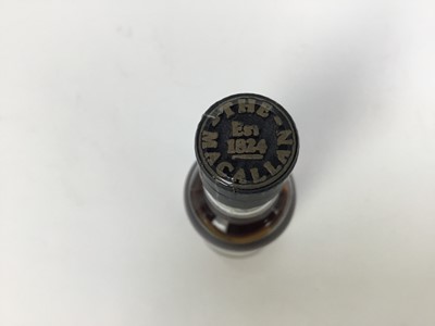 Lot 35 - Whisky - one miniature bottle, The Macallan Single Highland Malt Scotch Whiskey, 5cl., 40%. Commemorating the 35th anniversary of Private Eye, cask no. 1580, bonded 1961