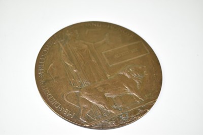 Lot 773 - First World War Memorial (Death) plaque named to Alfred Lee