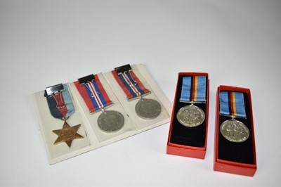 Lot 781 - Second World War medals comprising 1939 - 1945 Star, War medals x2 and two Unofficial British Forces Germany medals in boxes of issue.