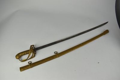 Lot 930 - William IV 1822 Pattern infantry Officers sword with later gold painted decoration