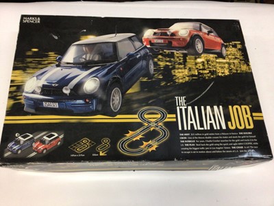 Lot 1874 - Scalextric Marks & Spencer Italian Job set, Duck Shoote, Super Striker Parker Toys Palitoy and a selection of boxed and unboxed model cars some TV related.