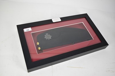 Lot 740 - Victorian Royal Army Service Corps side cap, mounted in glazed frame.