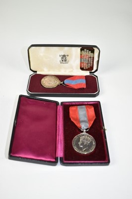 Lot 746 - George VI Imperial Service medal named to John Hutchings in box of issue, together with an Elizabeth II Imperial Service medal named to Ernest Frank Ross (2)