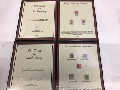 Lot 1453 - Stamps selection of Connoisseur Collection items including Imperf 1d red plate collection 2d blue plates, 2½d Blue Imperial WmK, 1867-73 1/-Green plates, 2½d Rosy Mauve plates and some surface prin...