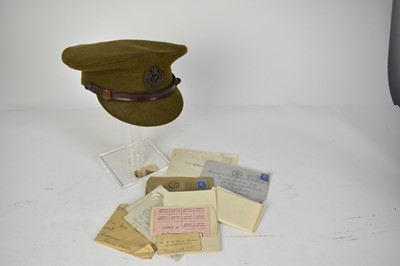Lot 748 - Group of Second World War correspondance relating to Captain T. A. Jago, Royal Engineers, together with a Royal Engineers cap, believed to have been his.