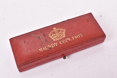 Lot 568 - G.B. - Silver four coin Maundy set 1903 in case of issue A.UNC (1 coin set)