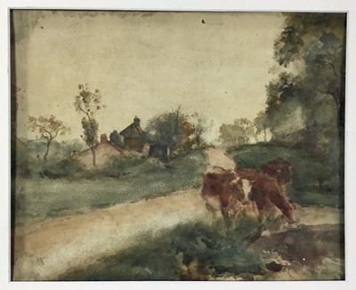 Lot 90 - East Anglian school watercolour, 38cm x 30.5cm, with mount, unframed