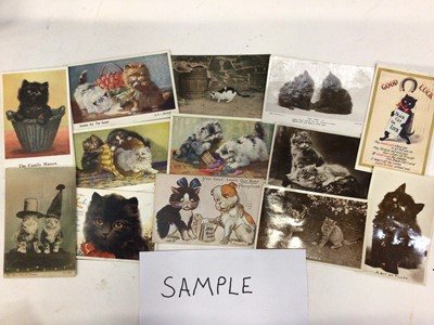 Lot 1492 - Postcards - Cats cards general assortment approximately 100