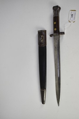 Lot 921 - British Lee Metford 1888 Pattern bayonet with steel mounted leather scabbard