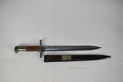 Lot 922 - Swiss 1899 Pattern Schmid-Rubin rifle bayonet with scabbard