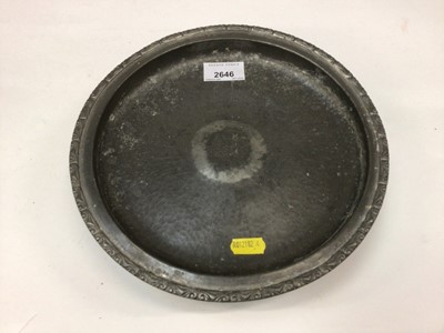 Lot 2646 - Edwardian Tudric pewter tazza and a box of dominoes