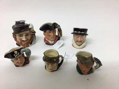 Lot 1369 - Five Royal Doulton character jugs, one other, together with a Spode bowl and a Beswick Spaniel