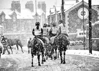 Lot 3 - Jayne Odell black and white photographic print, 'Returning in winter', 60cm x 43cm