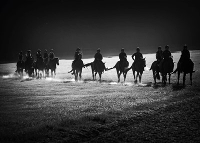 Lot 8 - Jayne Odell black and white photographic print, 'The side wind doth blow', 60cm x 43cm