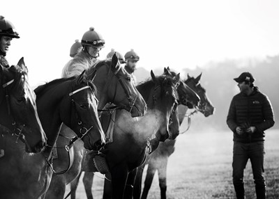 Lot 14 - Jayne Odell black and white photographic print, 'School day', 60cm x 43cm