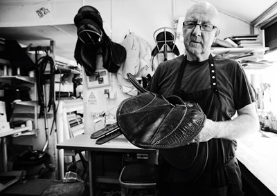 Lot 17 - Jayne Odell black and white photographic print, 'The finished saddle', 100cm x 71cm