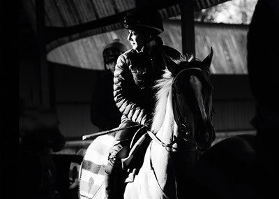 Lot 30 - Jayne Odell black and white photographic print, 'Morning light', 80cm x 57cm
