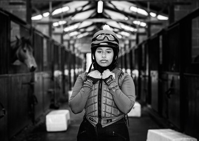Lot 32 - Jayne Odell black and white photographic print, 'Owning it', 160cm x 114cm