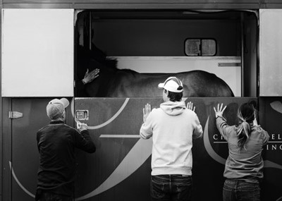 Lot 33 - Jayne Odell black and white photographic print, 'All hands on deck', 160cm x 114cm