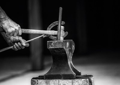 Lot 39 - Jayne Odell black and white photographic print, 'The anvil', 100cm x 71cm