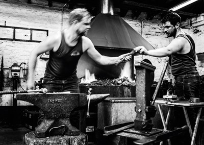 Lot 48 - Jayne Odell black and white photographic print, 'Keeping the pace', 100cm x 71cm