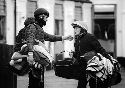 Lot 49 - Jayne Odell black and white photographic print, 'Comradeship', 100cm x 71cm