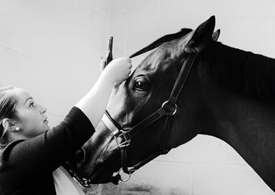 Lot 56 - Jayne Odell black and white photographic print, 'Haircut', 100cm x 71cm