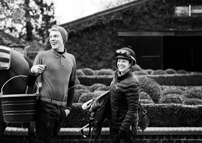 Lot 61 - Jayne Odell black and white photographic print, 'Sharing a joke', 100cm x 71cm