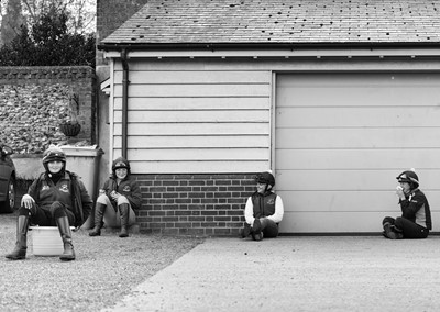 Lot 62 - Jayne Odell black and white photographic print, 'Social distancing', 100cm x 71cm