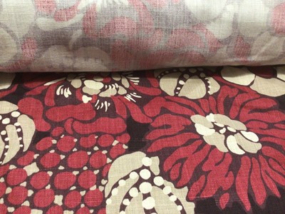 Lot 2134 - Part of roll designer fabric Romo Manderley 100% linen, made in England.