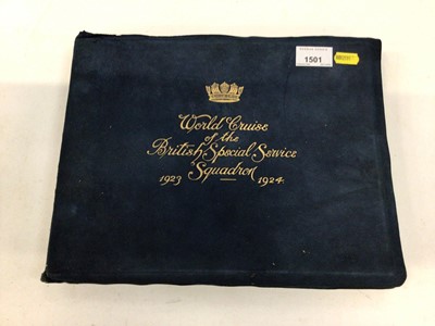 Lot 1501 - World Cruise of the British Special Service Squadron 1923 - 24 photograph album documenting the cruise with blue brushed leather covers.