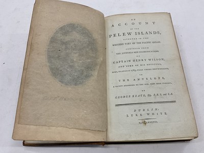 Lot 1786 - George Keate - An Account of the Pelew Islands, Dublin 1788, one map and fifteen plates, full calf, 21 x 14cm