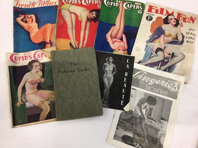 Lot 1503 - Collection of Erotica.  Including The Perfumed Garden ( Not to be sold in England or USA), Cupid's Capers, La Beaute Paris, Secret Photographs, postcards etc.