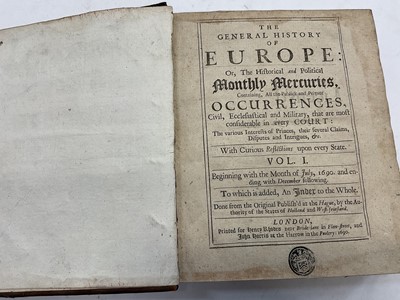Lot 1790 - Monthly Mercury. The Present State of Europe, or, The Historical and Political Monthly Mercury, a run July 1690 - December 1691, bound together, full calf