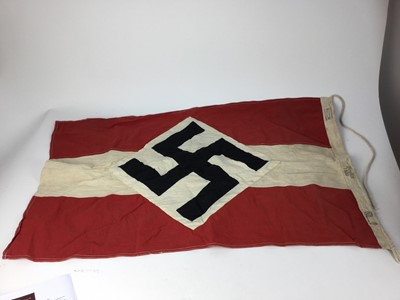 Lot 845 - Post War Replica Nazi Hitler Youth flag, with stamps to margin Berlin 1939.