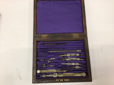 Lot 2647 - Collection of items including Victorian draughtsman set, enamelled buckle, other jewellery and compacts etc