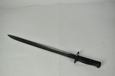 Lot 972 - Scarce Siamese 'Tiger Corps' Royal Bodyguard British 1907 Pattern bayonet with stamped Tiger head mark and date- scabbard lacking. In 1919 the Siamese Government bought a quantity of Enfield rifle...